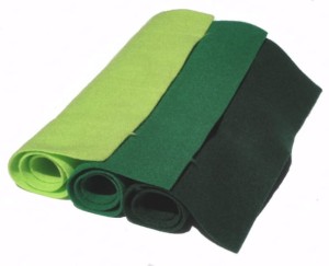 Filc dekoracyjny 2 mm - zestaw zielony