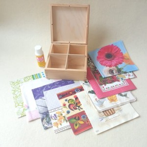 Zestaw do decoupage - skarbonka,  modge podge 3w1 i 10 serwetek gratis 